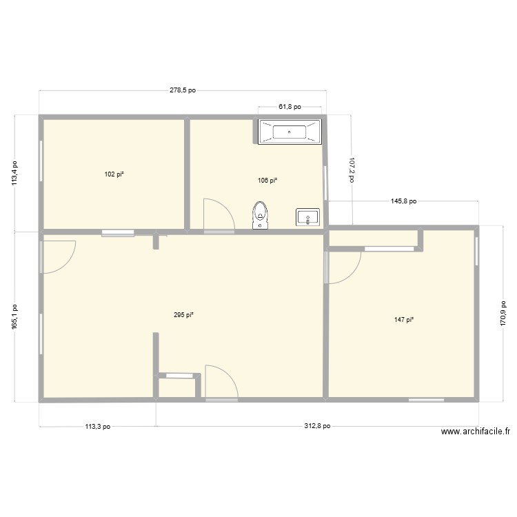 Duplex. Plan de 0 pièce et 0 m2