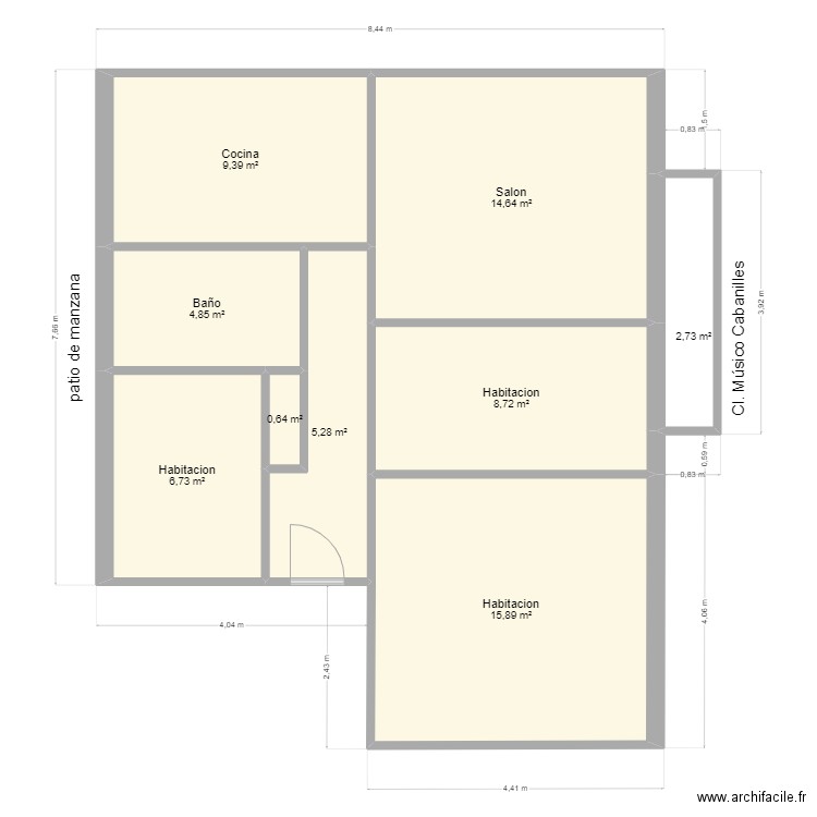 music cabanilles 47-7 valencia. Plan de 0 pièce et 0 m2