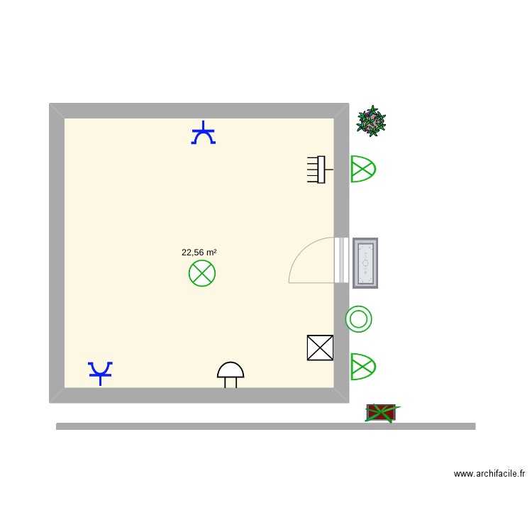 planta exterior vivienda. Plan de 1 pièce et 23 m2