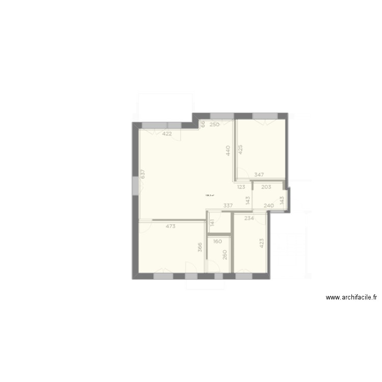 Metz. Plan de 1 pièce et 108 m2