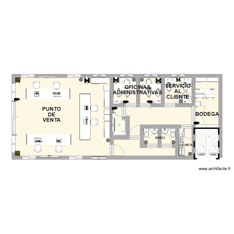 Tienda de la empresa con sistema de seguridad. Plan de 0 pièce et 0 m2