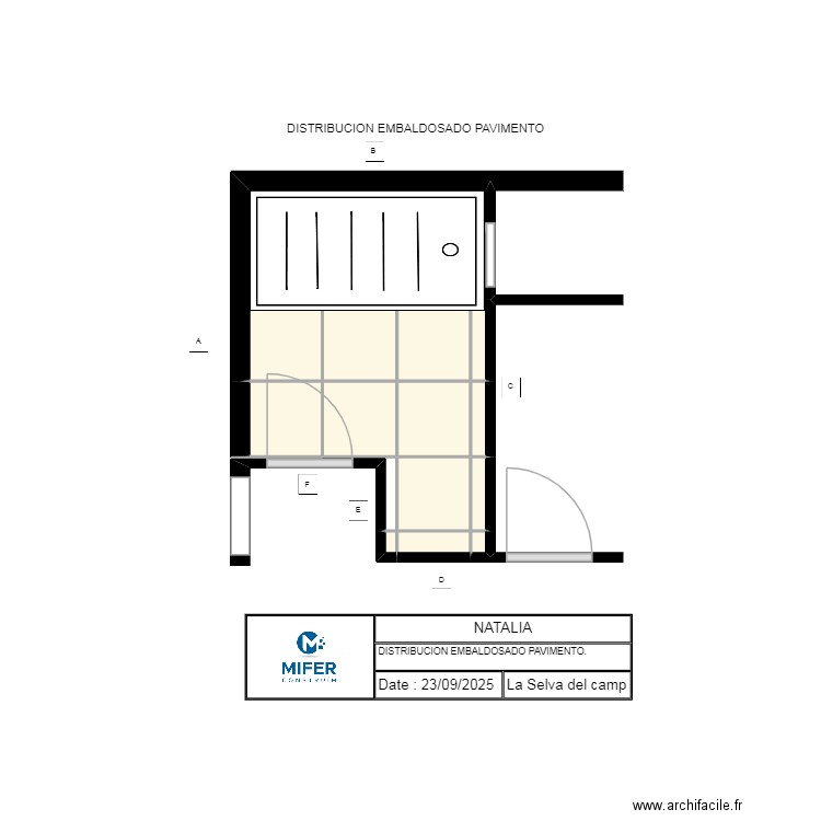 NATALIA--- DISTRIBUCION EMBALDOSADO PAVIMENTO 1. Plan de 10 pièces et 5 m2