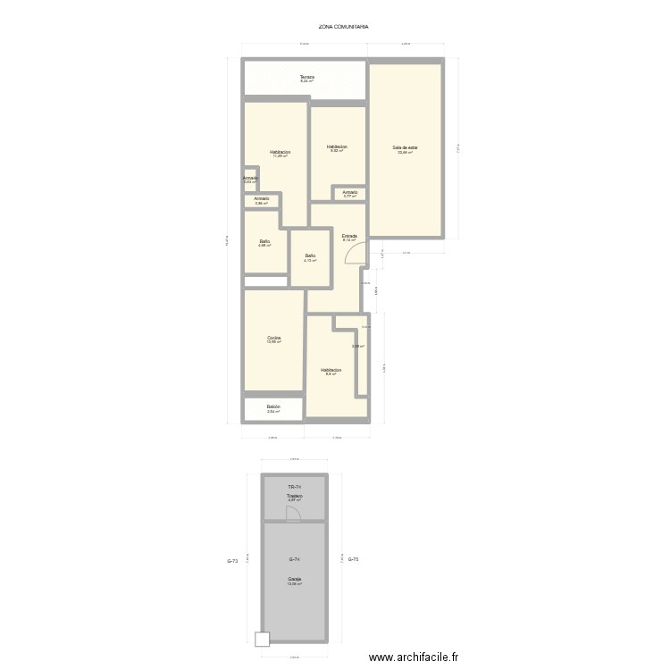 PIROTECNICO GORI 2-2-13-MISLATA. Plan de 17 pièces et 113 m2