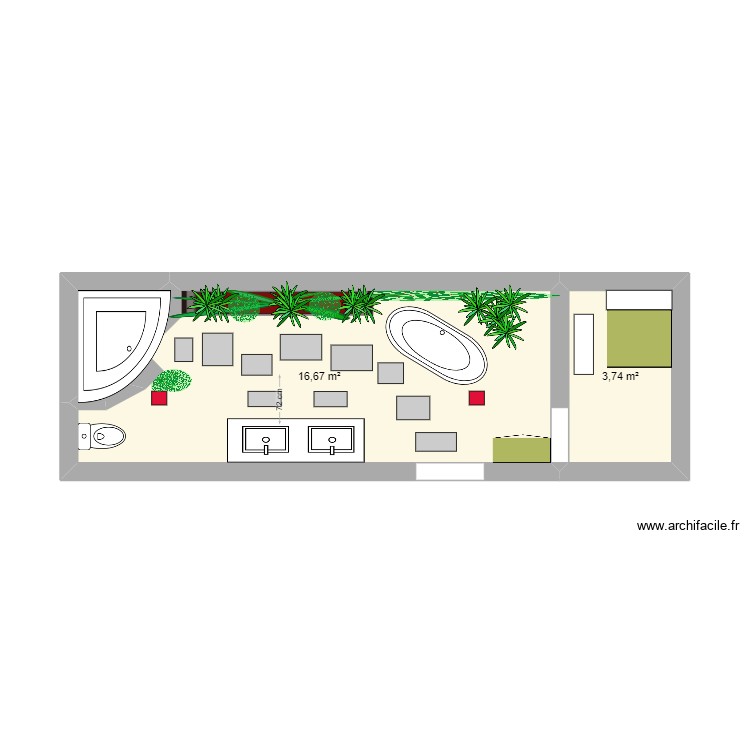 villa 11/14 bathroom. Plan de 0 pièce et 0 m2