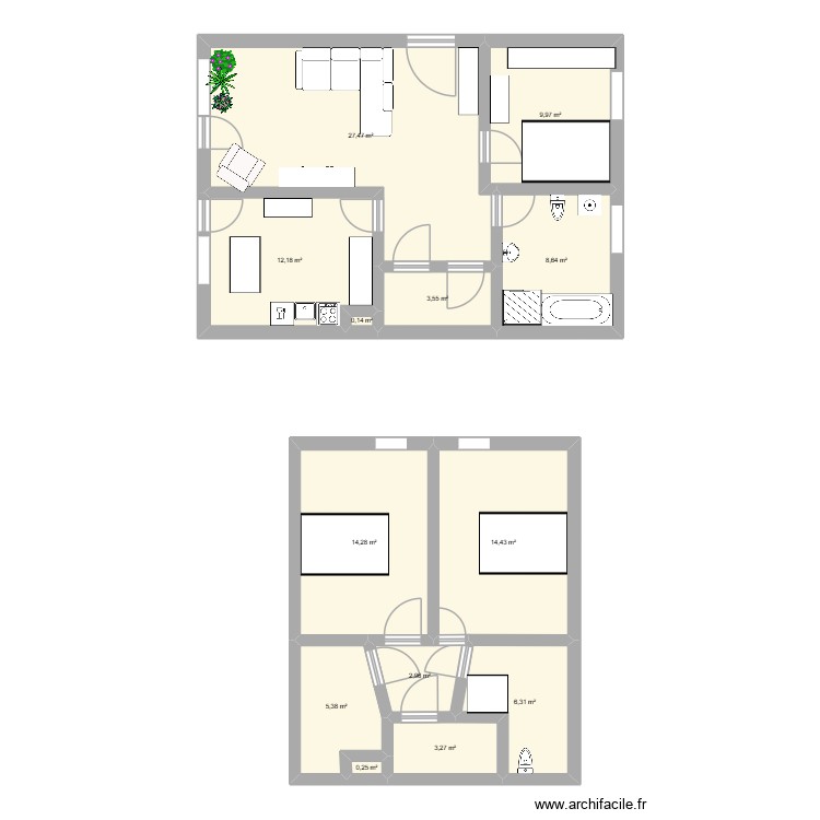 Wohnung konzept. Plan de 0 pièce et 0 m2