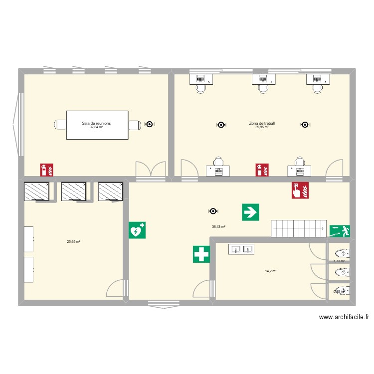1r Planta. Plan de 7 pièces et 154 m2
