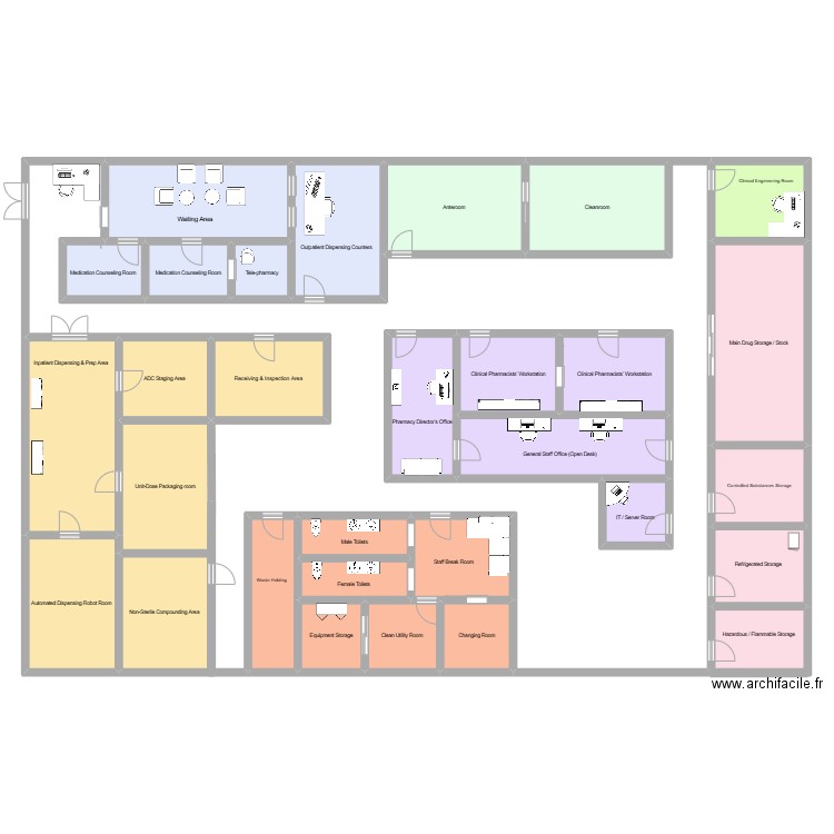 pharmacy. Plan de 0 pièce et 0 m2