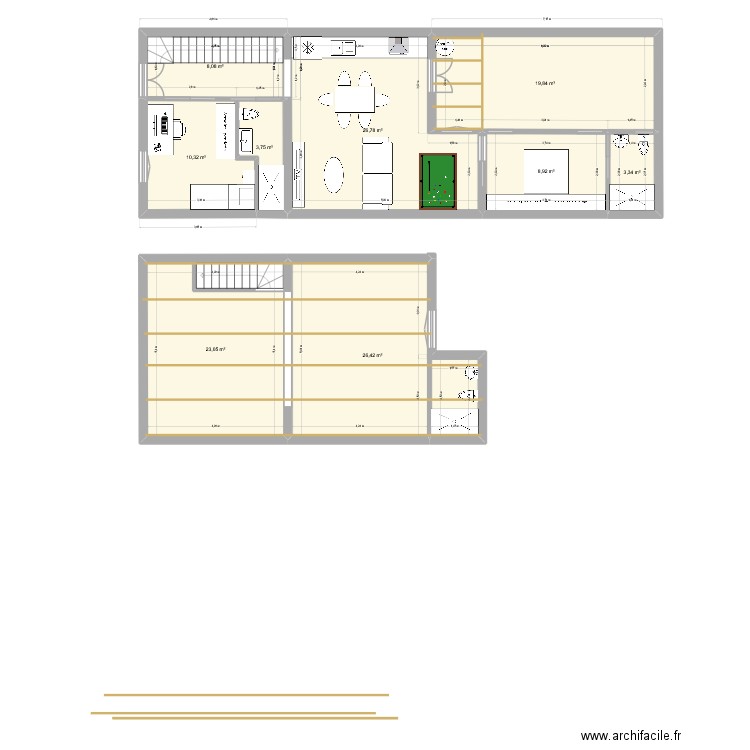 casa morlanda. Plan de 9 pièces et 130 m2