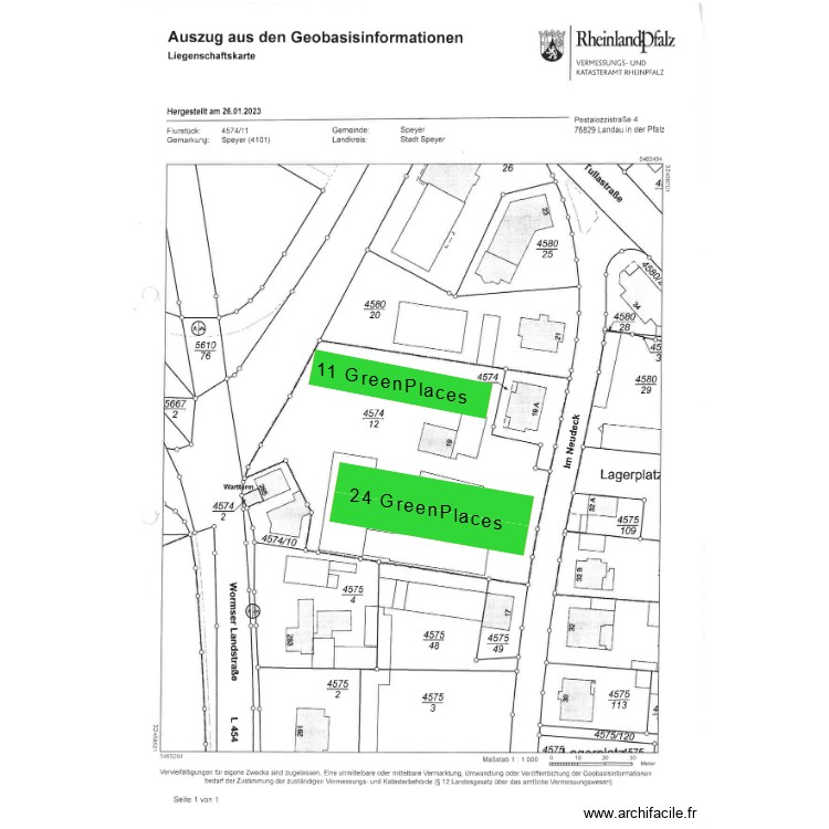 Speyer. Plan de 0 pièce et 0 m2