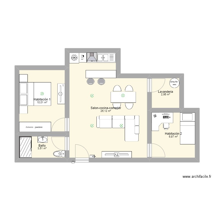 Plano Vivienda. Plan de 0 pièce et 0 m2