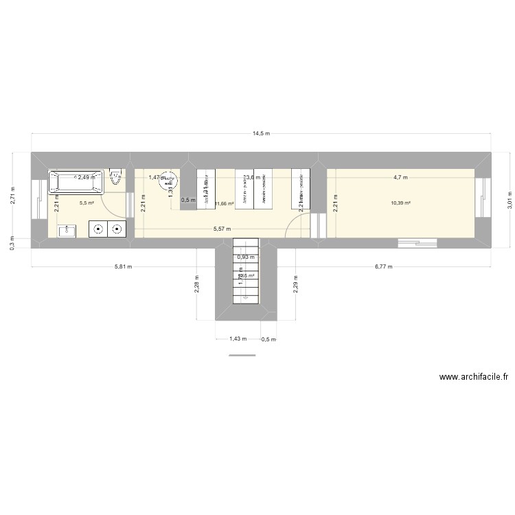 test 1. Plan de 10 pièces et 106 m2