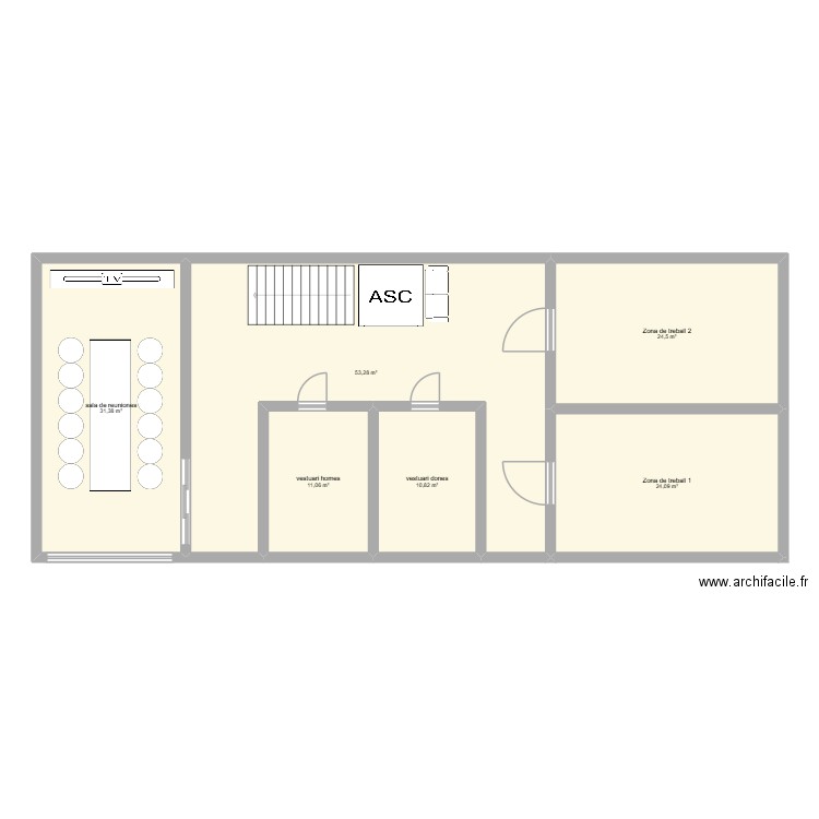 planta alta LEO. Plan de 6 pièces et 155 m2
