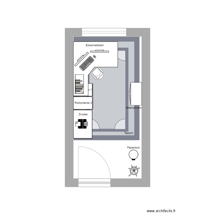 Arbeitszimmer. Plan de 0 pièce et 0 m2