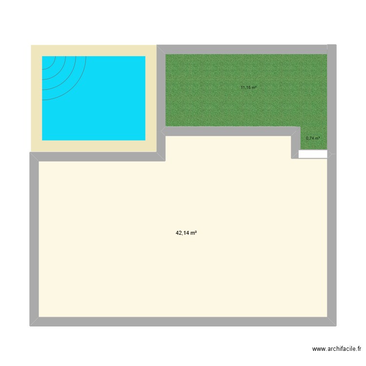 Ma maison. Plan de 1 pièce et 42 m2