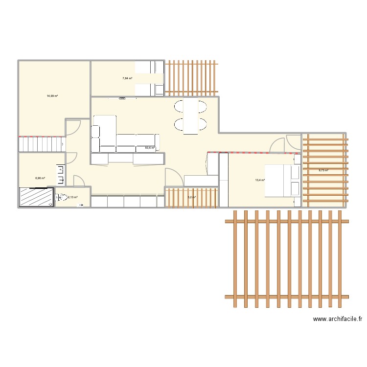 klet. Plan de 8 pièces et 109 m2