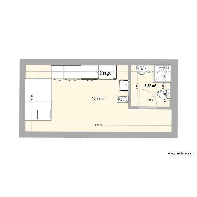 buhardilla. Plan de 0 pièce et 0 m2