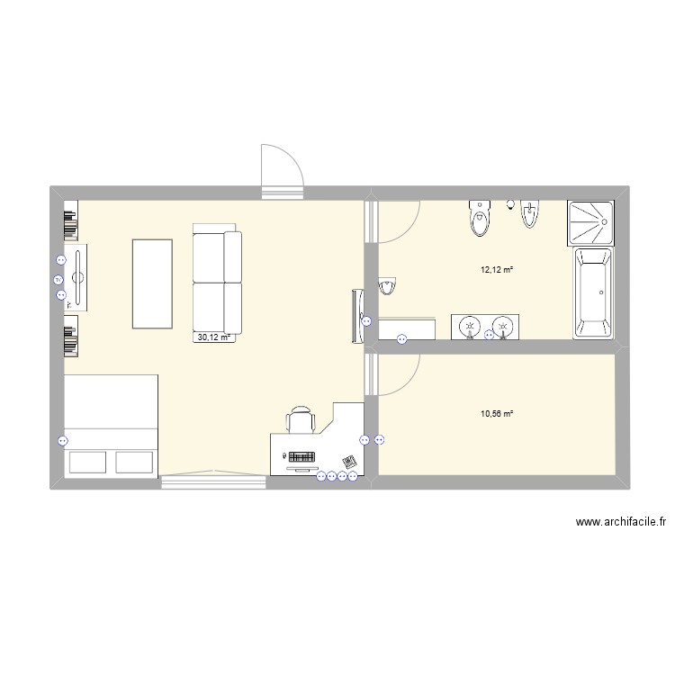 room 1 +. Plan de 0 pièce et 0 m2