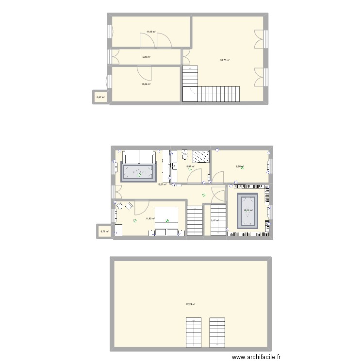 casa 3 planos versión 2. Plan de 0 pièce et 0 m2