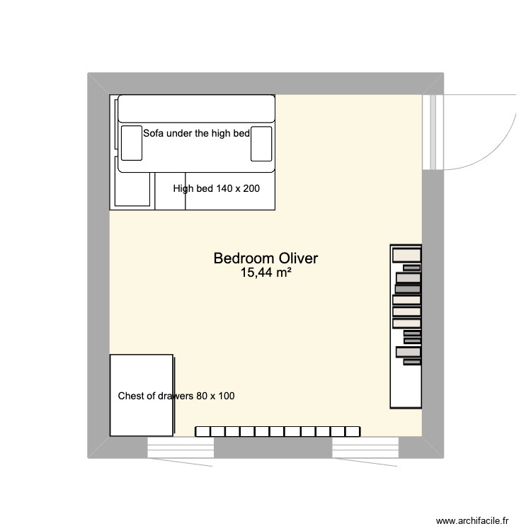 Oliver's bedroom. Plan de 0 pièce et 0 m2