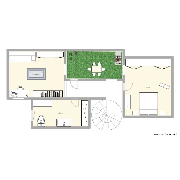 maison 2. Plan de 4 pièces et 145 m2