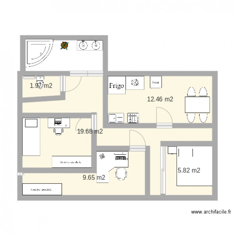 futur appartement. Plan de 0 pièce et 0 m2