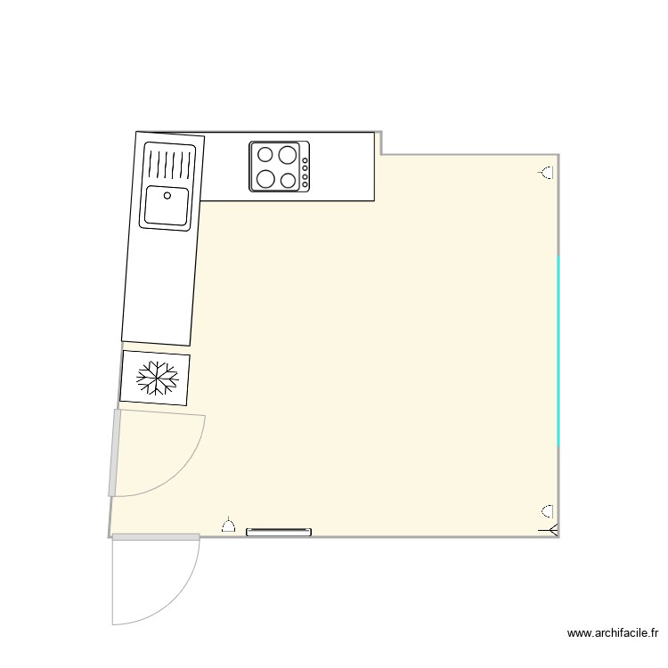 Flat 1 Kitchen Living Room. Plan de 0 pièce et 0 m2