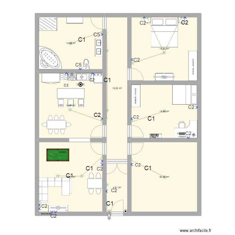 Casa plano. Plan de 0 pièce et 0 m2