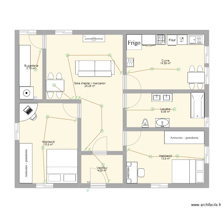 Sintesi casa llum. Plan de 0 pièce et 0 m2