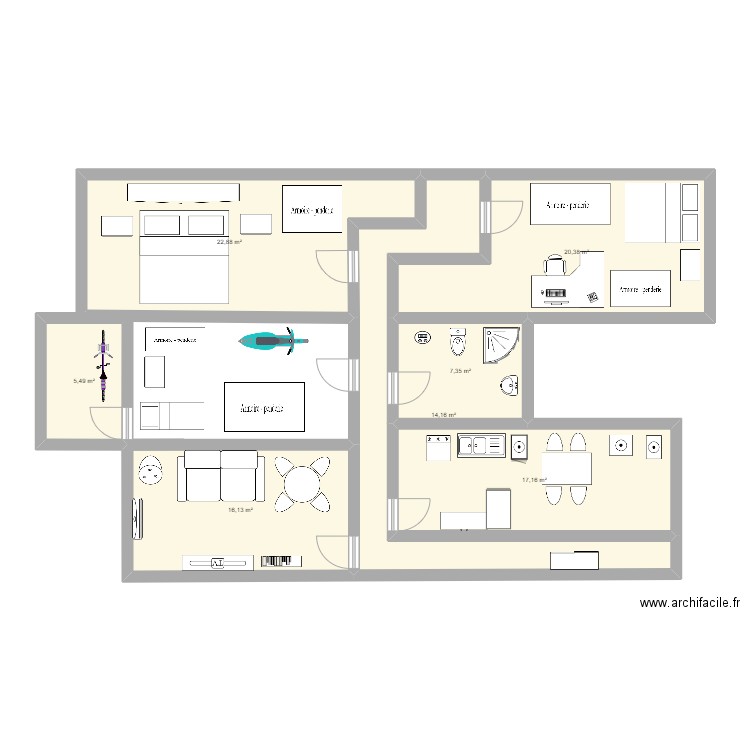 maison 1 . Plan de 0 pièce et 0 m2