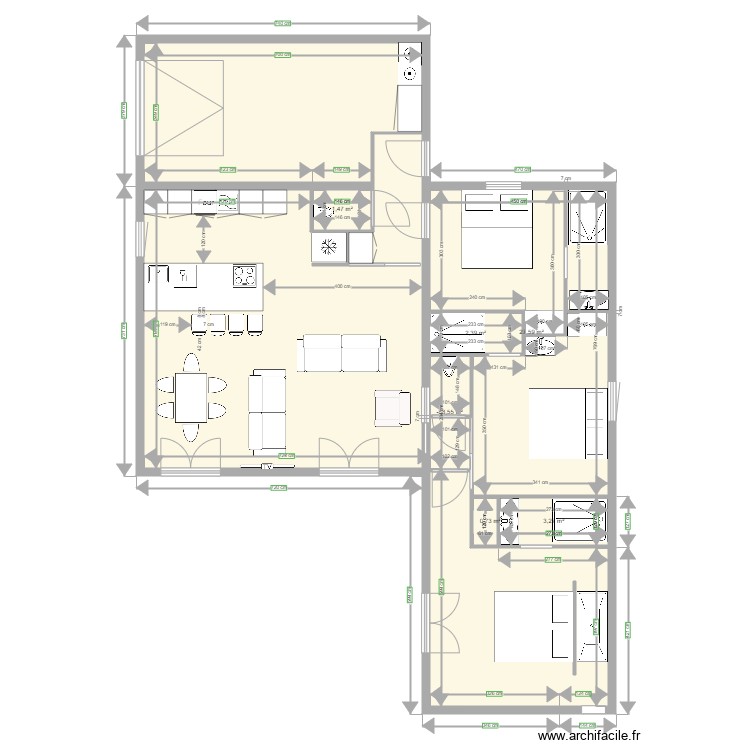 evi Barjac 3badkamers. Plan de 0 pièce et 0 m2
