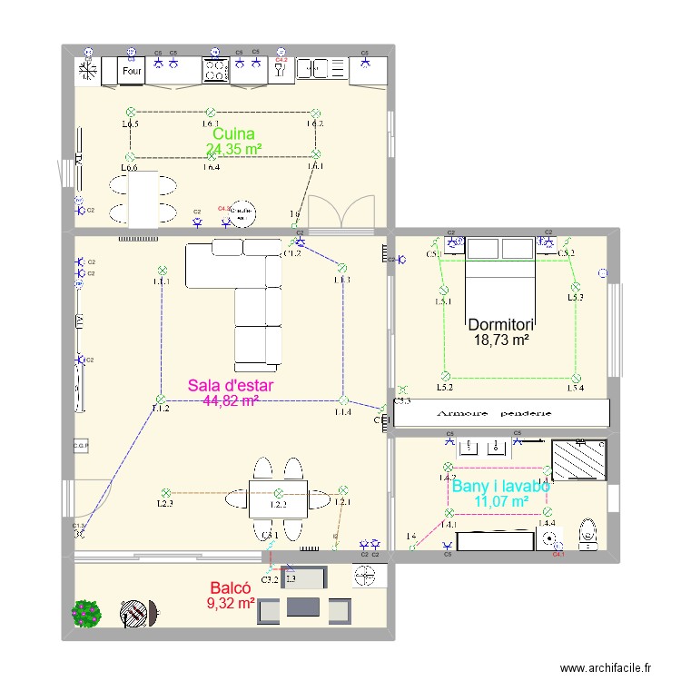 interior de vivenda. Plan de 0 pièce et 0 m2