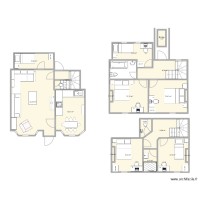 Cottage layout, bridge, two storey rear extension as bathroom and existing extension raised and protected stair version 3 / guest room