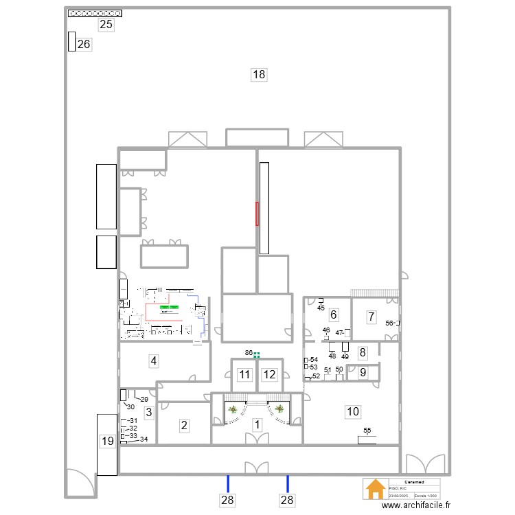 Maquina auto decapagem 1. Plan de 22 pièces et 3017 m2