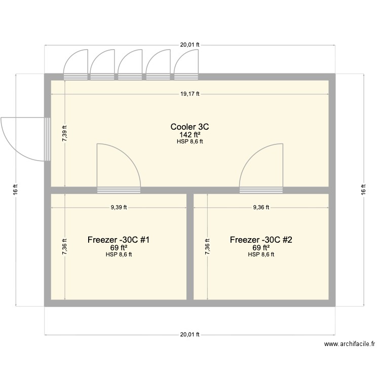 Cooper 3 Room. Plan de 3 pièces et 26 m2