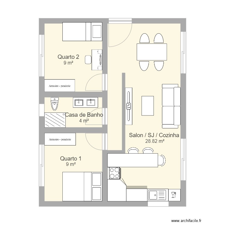 PROJET T2. Plan de 0 pièce et 0 m2