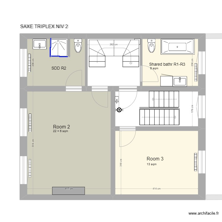 SAXE. Plan de 0 pièce et 0 m2