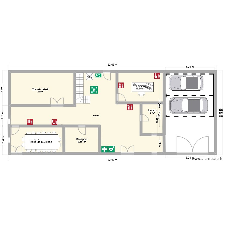 planta bixa. Plan de 6 pièces et 130 m2