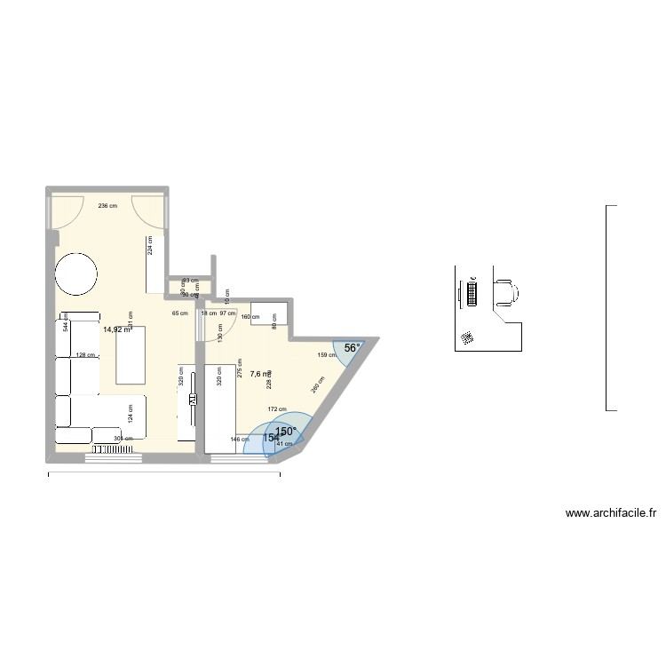 Salon Particion. Plan de 0 pièce et 0 m2