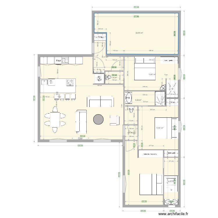 evi Barjac 3 BADKAMERS garage zijkant buren. Plan de 0 pièce et 0 m2