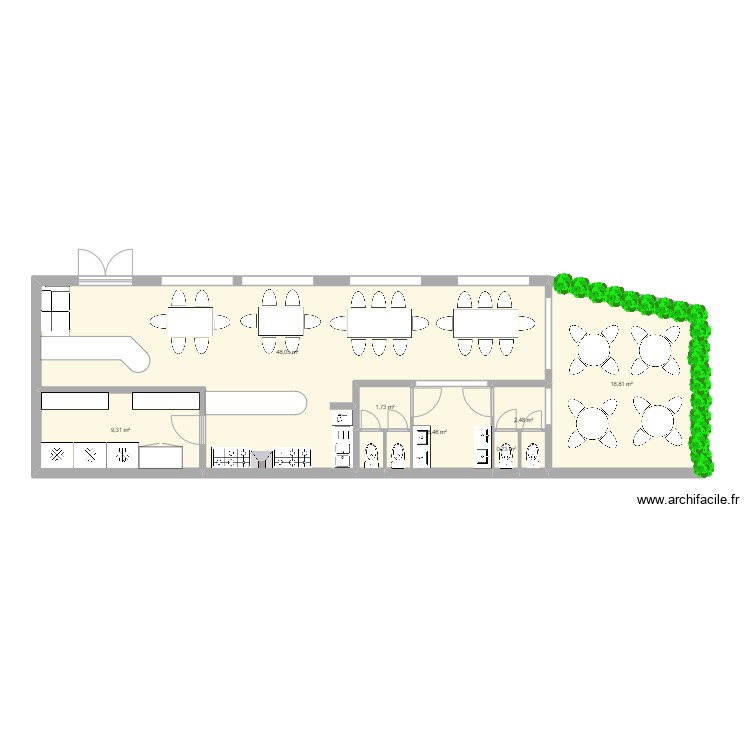 Restaurante 1. Plan de 0 pièce et 0 m2