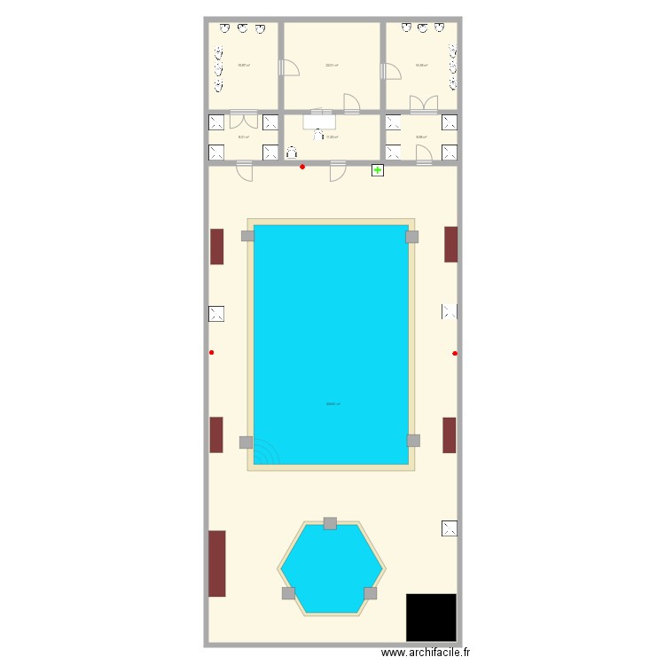 piscina. Plan de 0 pièce et 0 m2