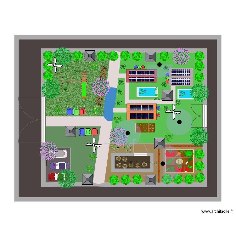 calle sustentable. Plan de 0 pièce et 0 m2