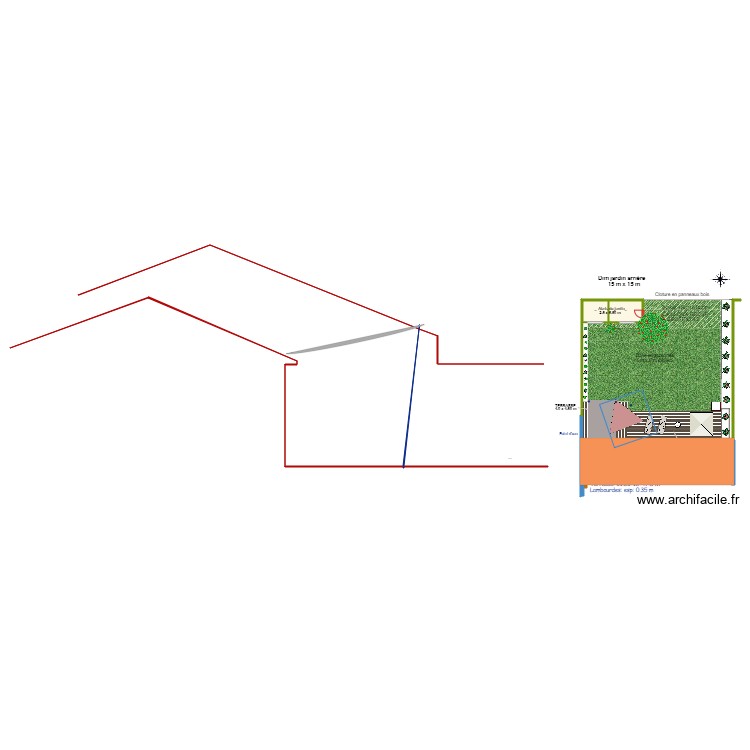 NIEUL Jardin Arri&egrave;re Voiles d ombrage. Plan de 0 pièce et 0 m2