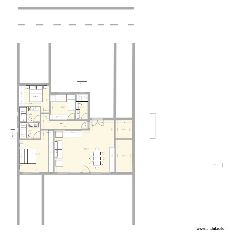DORMITORIO AÑADIDO. Plan de 10 pièces et 114 m2