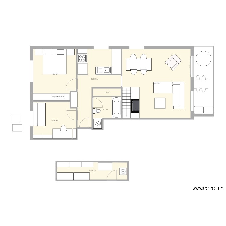 moerigen appart ll. Plan de 0 pièce et 0 m2