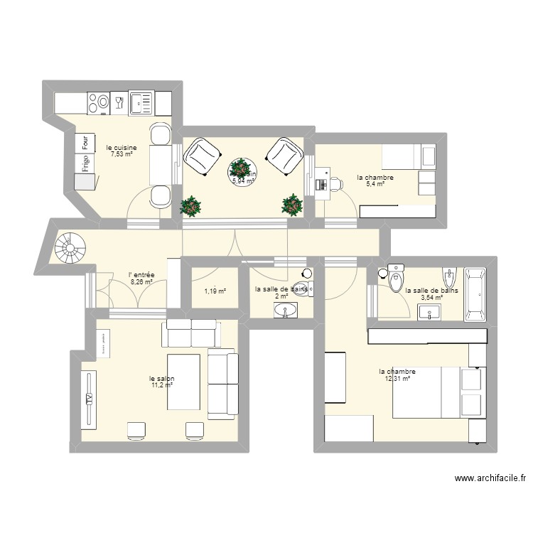 MI CASA. Plan de 0 pièce et 0 m2