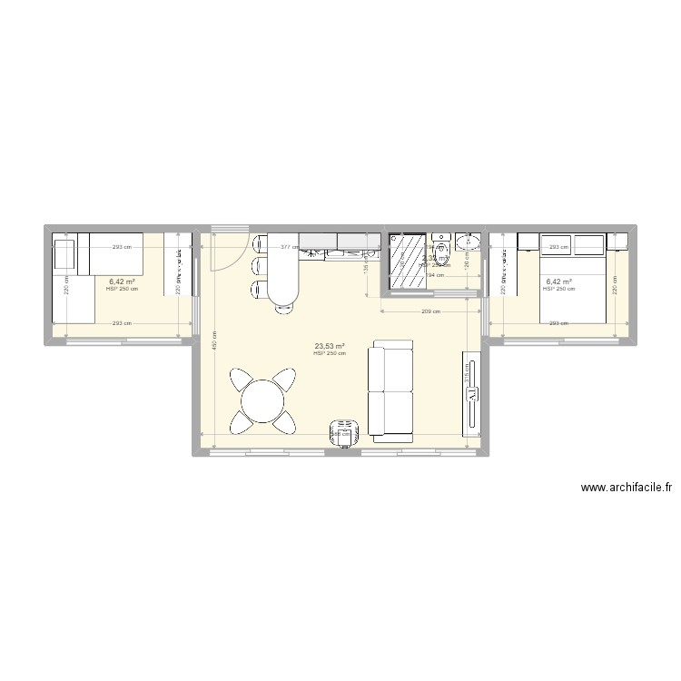 3 contenedores de 20 pies. Plan de 0 pièce et 0 m2