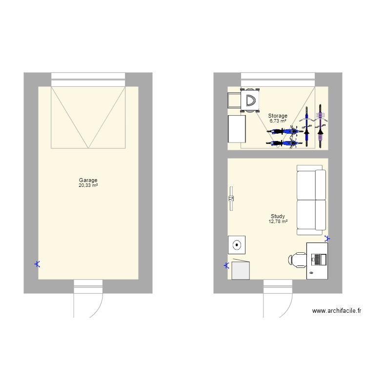 Garage. Plan de 0 pièce et 0 m2