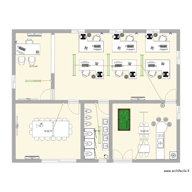 Oficina. Plan de 0 pièce et 0 m2