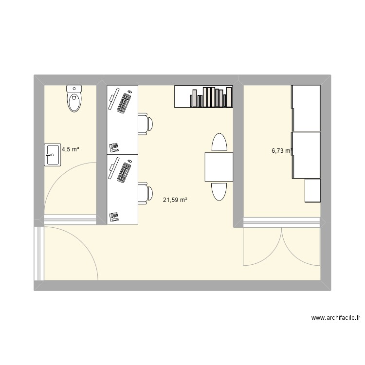 Office. Plan de 0 pièce et 0 m2